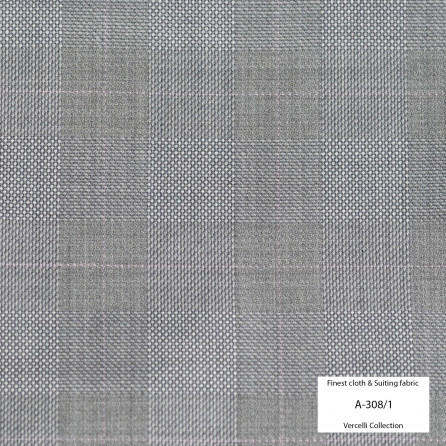 A308/1 Vercelli VII - 95% Wool - Xám Caro